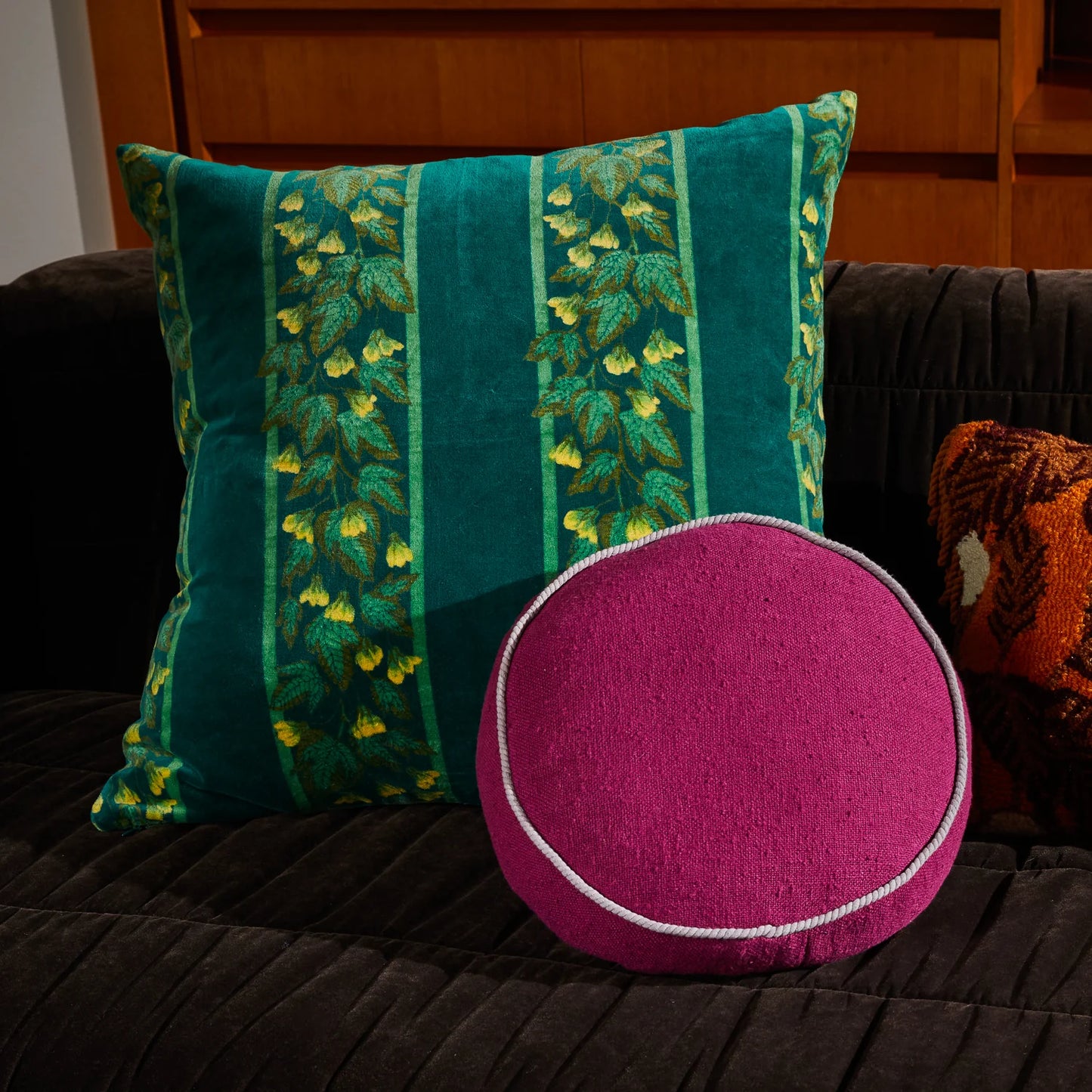 Sage X Clare - Agata Velvet Cushion - Verdant