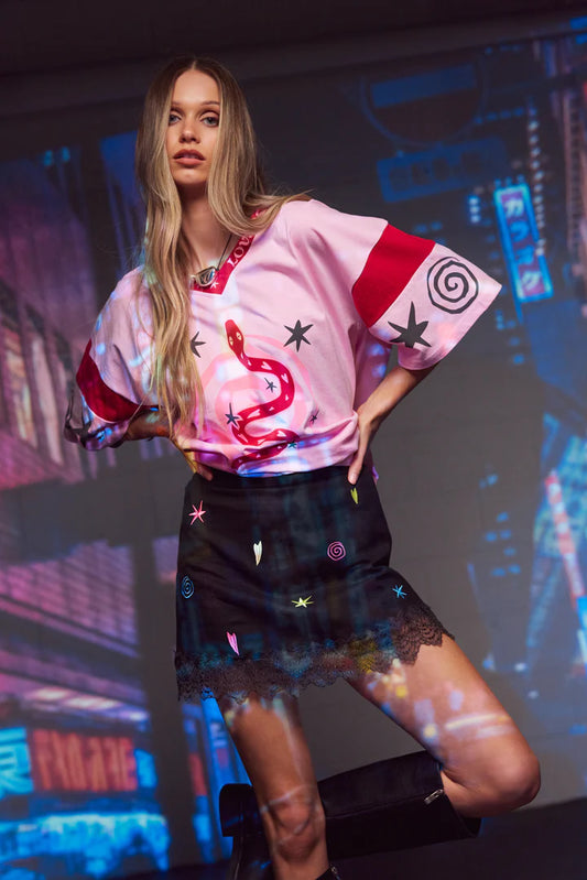 Only Lovers Left - Lucky Mini Skirt - Midnight