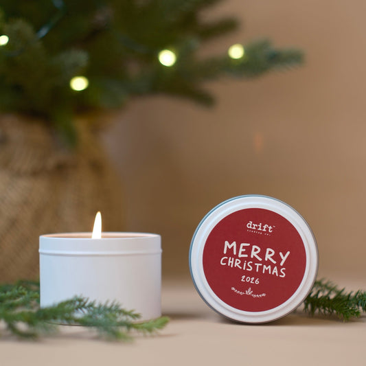 Drift - 2026 'MERRY CHRISTMAS' - Travel Tin Candle
