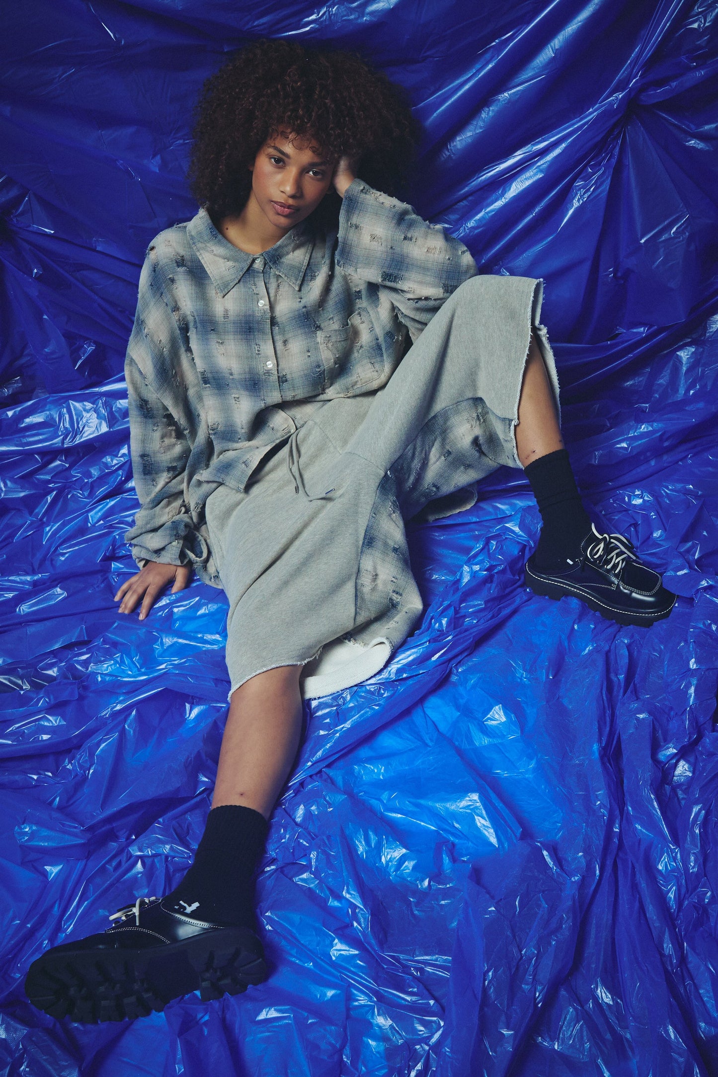 Sabbi - CHECK MATE SHORTS - BLUE