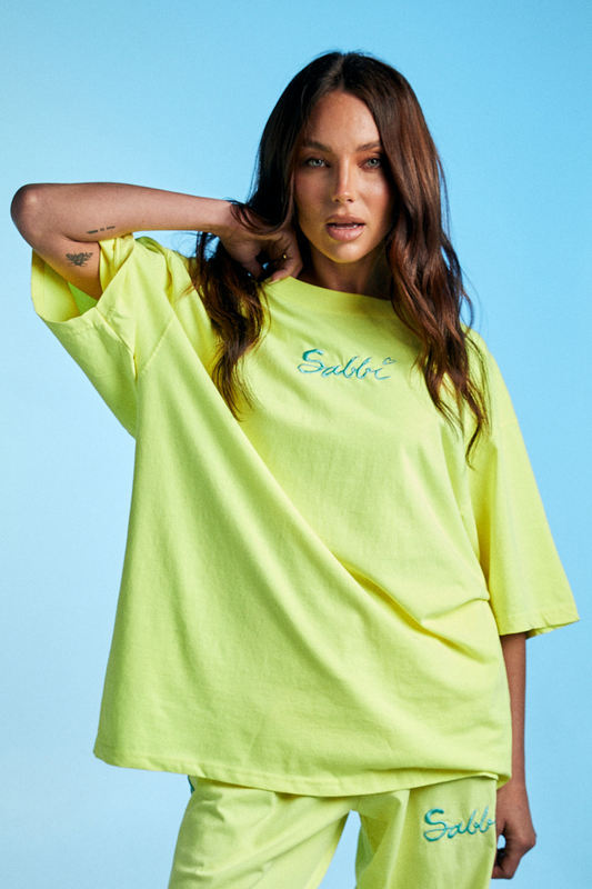 Sabbi - The Very Oversized Standout Tee - Fluro Lemon