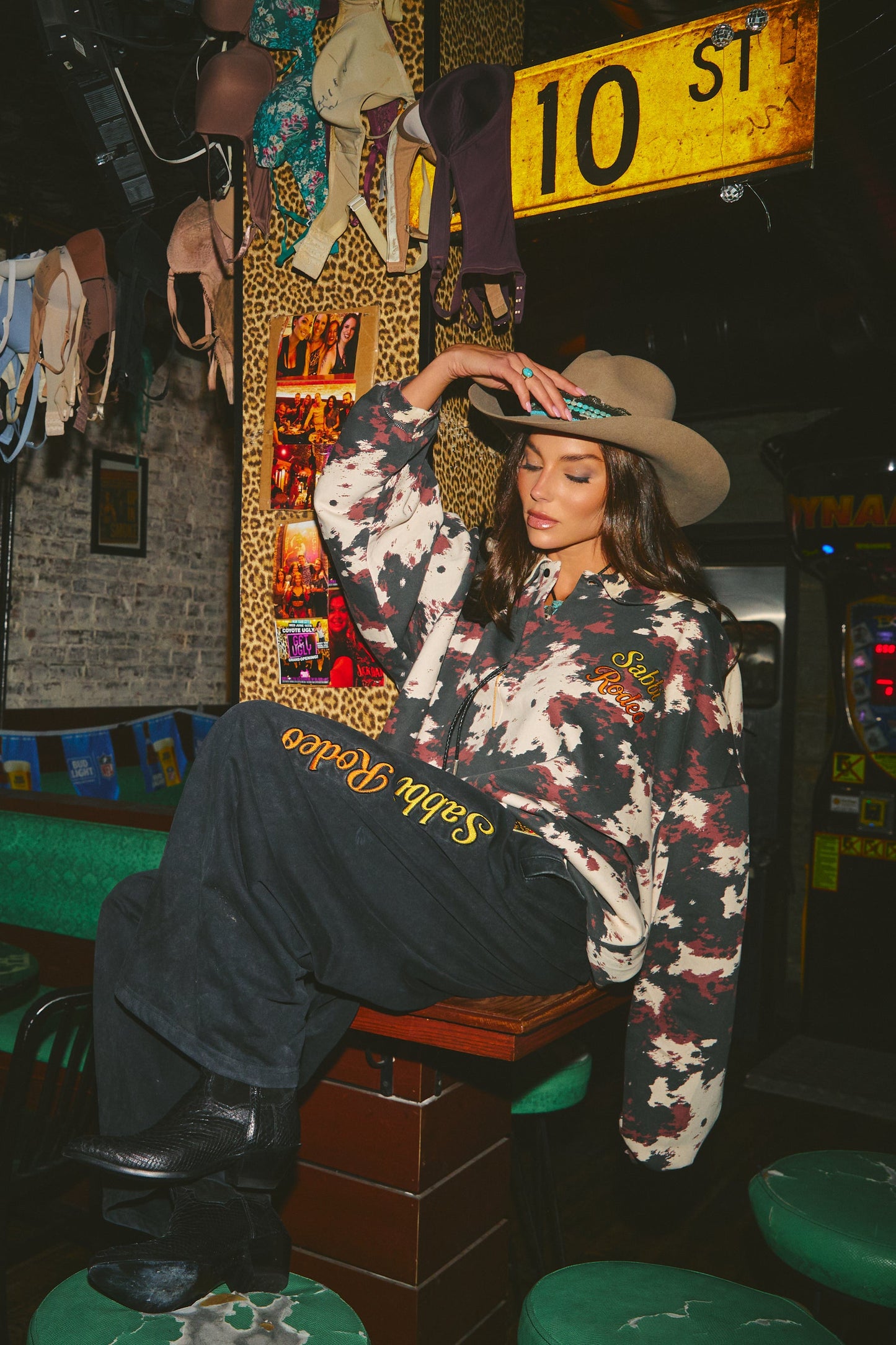 Sabbi - The Cow Print Collard Sweater