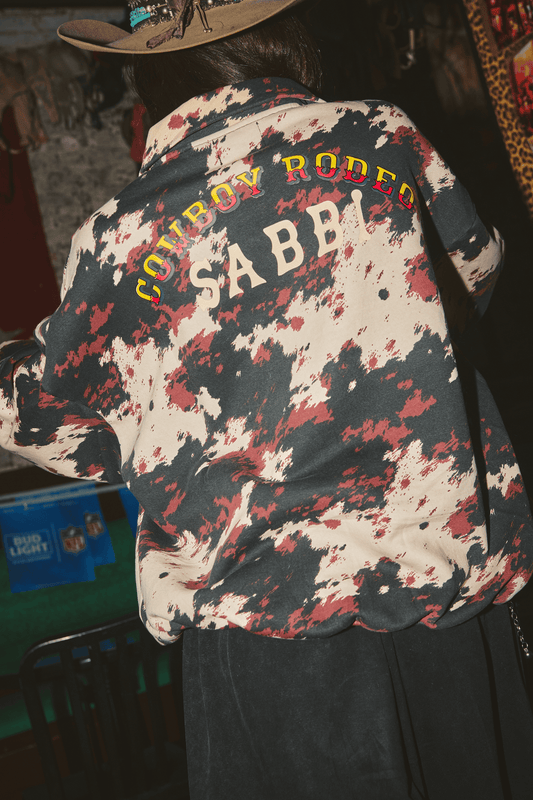 Sabbi - The Cow Print Collard Sweater