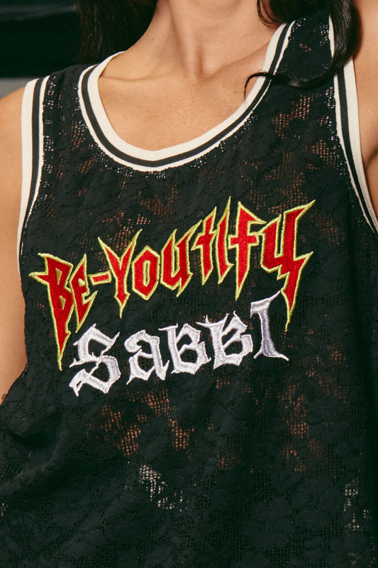 Sabbi - The Be Youtiful Lace Basketball Singlet - Black