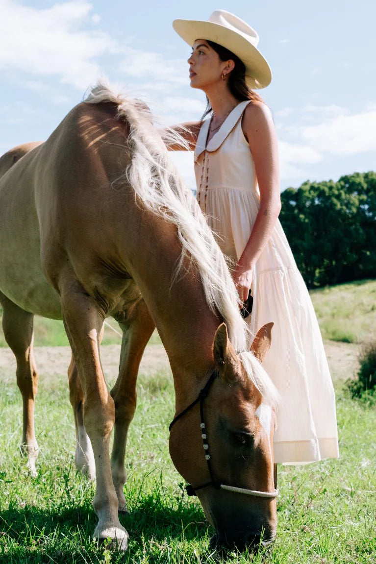 Marigold Mustang - Gabby Midi Dress - Cream