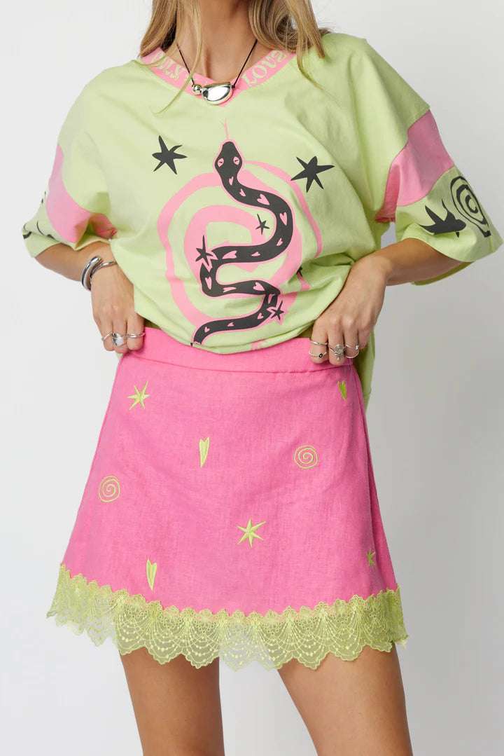 Only Lovers Left - Lucky Mini Skirt - Love Potion