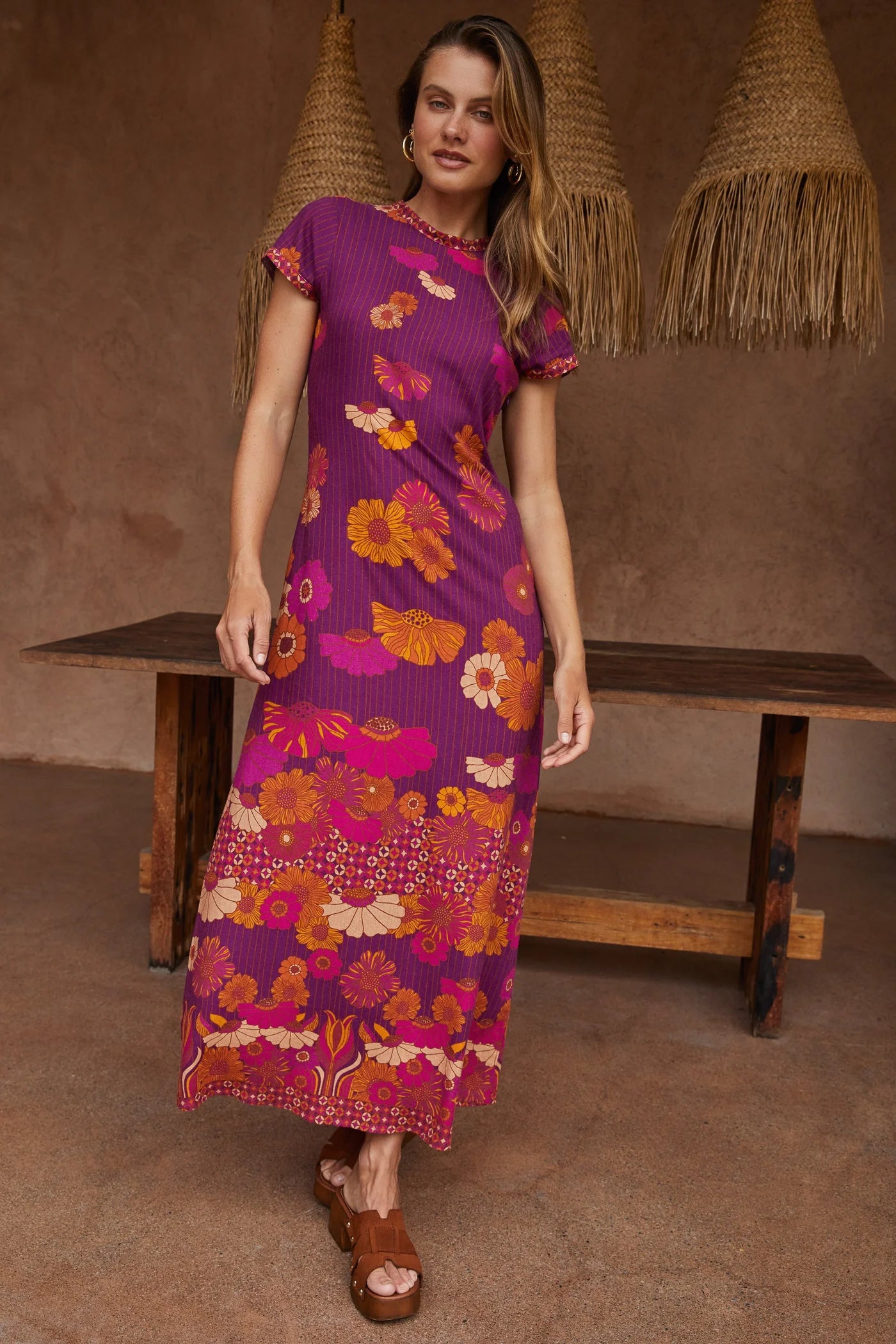 Nine Lives Bazaar - Yoko Midi Dress - Royale