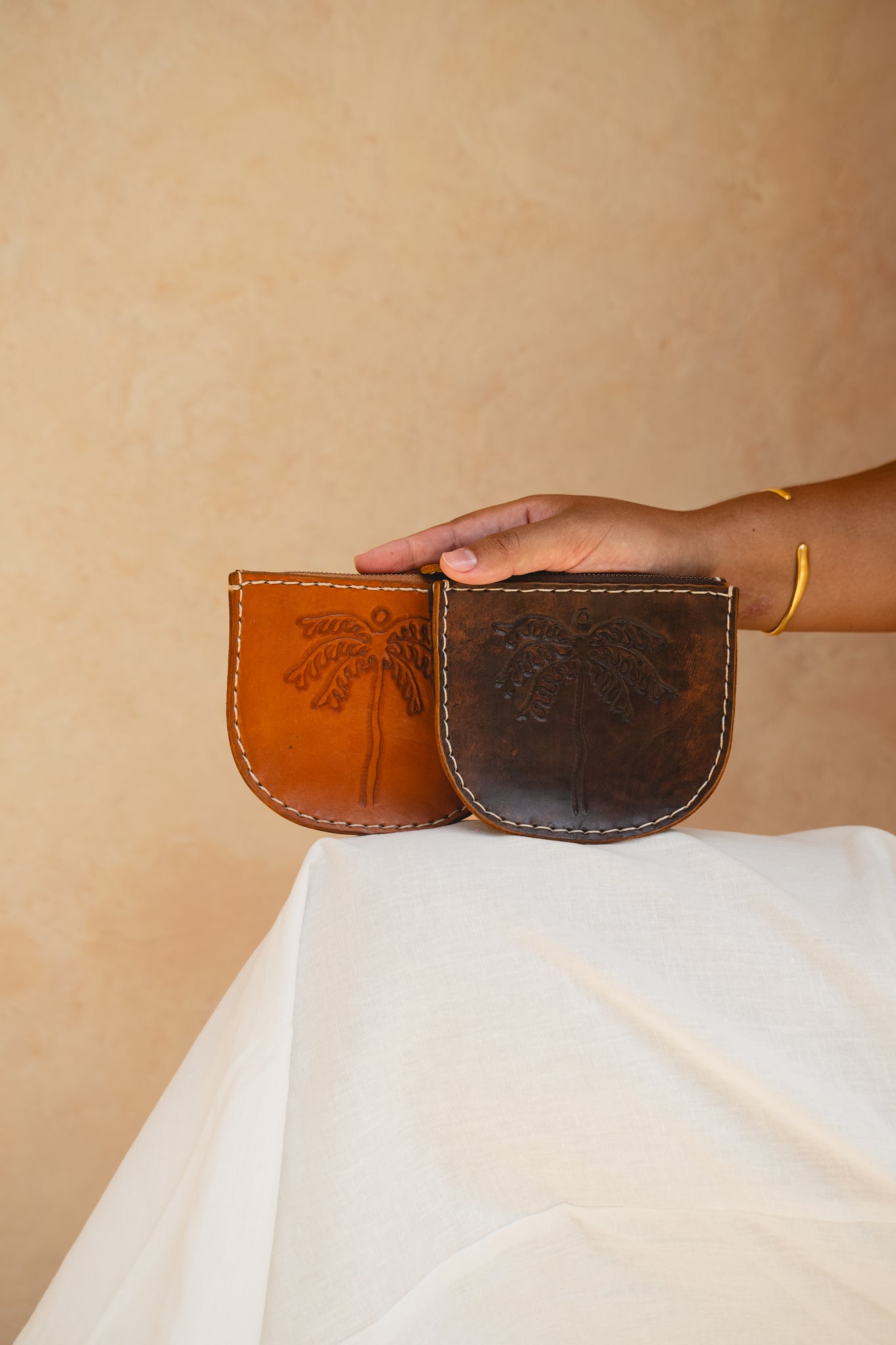 Hobo and Hatch - Palms Pouch - Vintage Brown