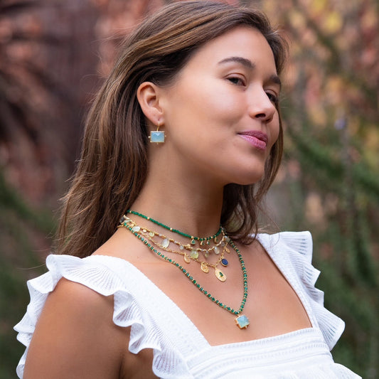 Rubyteva Design - Prehnite Nehru Necklace