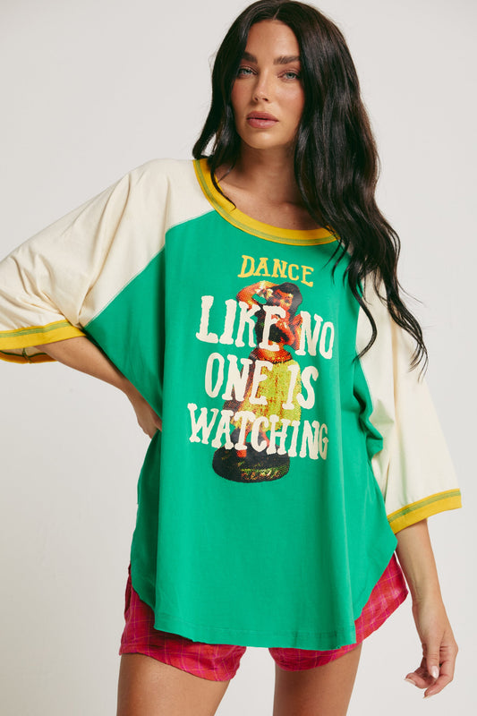 Sabbi - The Dance Raglan Tee - Green