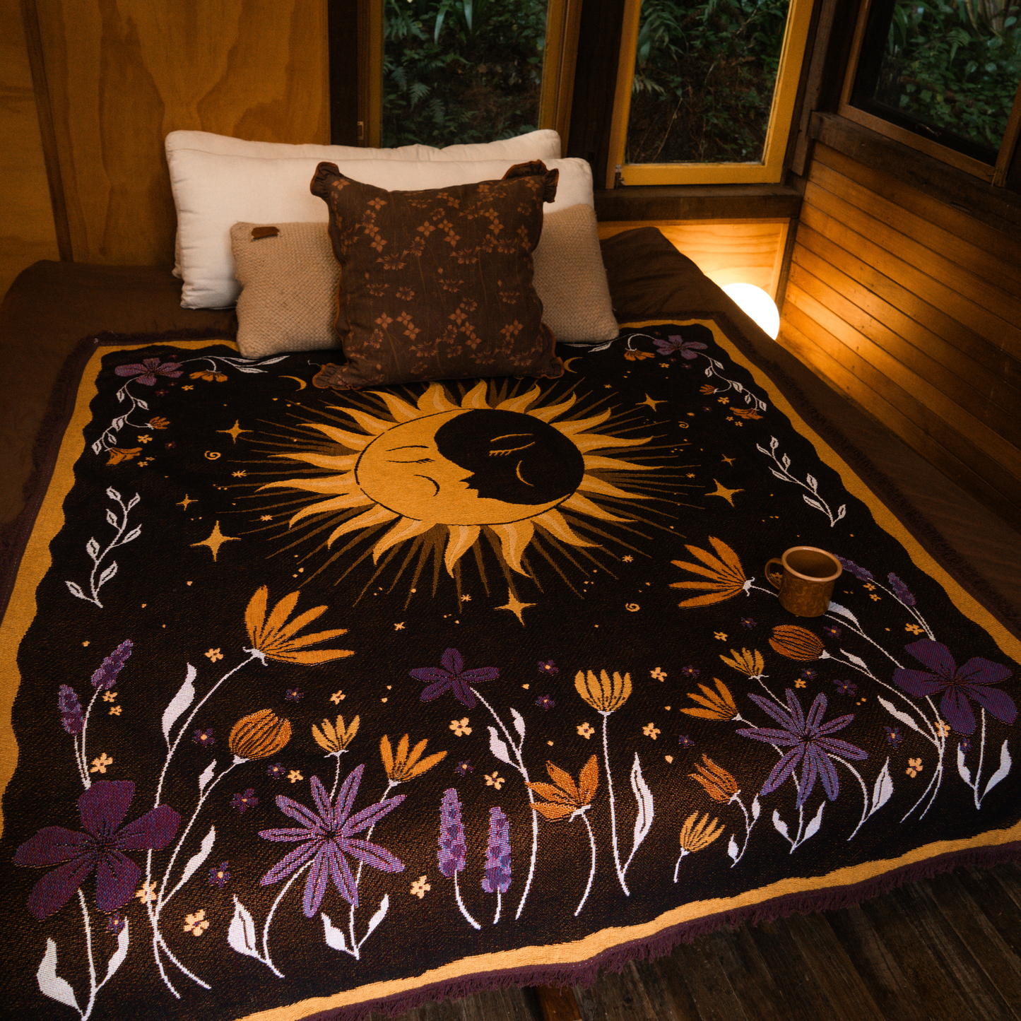 Wandering Folk - Dreamy Moons - Throw Rug
