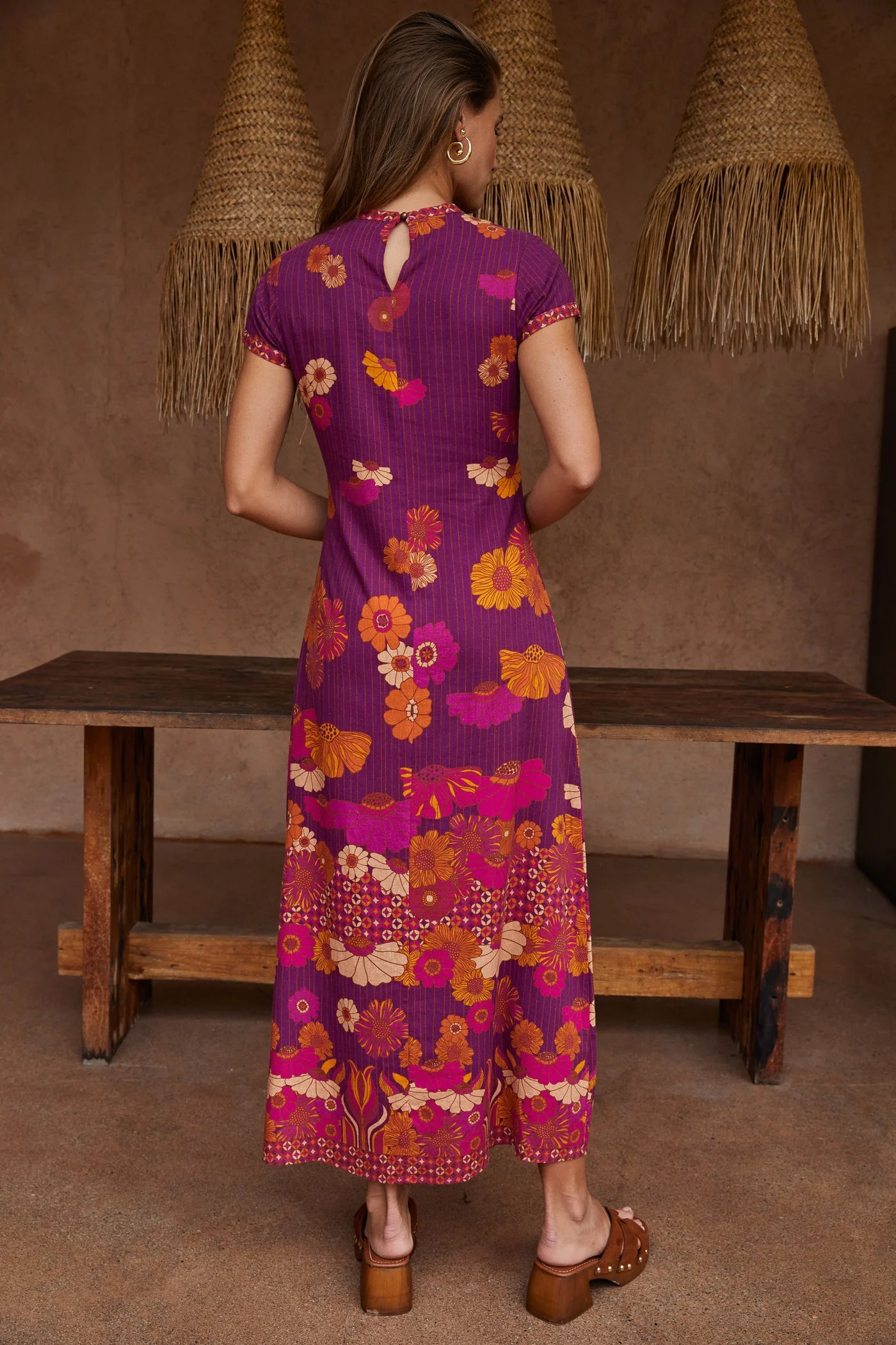 Nine Lives Bazaar - Yoko Midi Dress - Royale