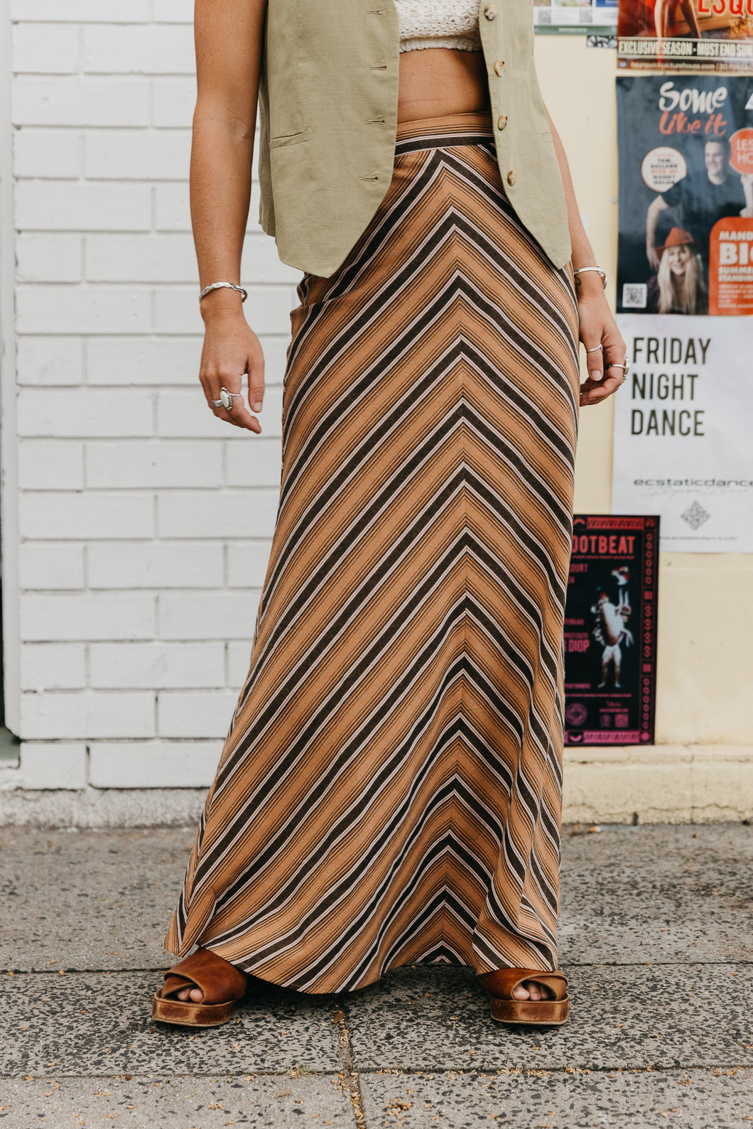 Ottway The Label - Clay Striped Maxi Skirt