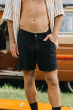 Load image into Gallery viewer, Ottway The Label - Miller Shorts - Textured Linen Short - Black - Unisex
