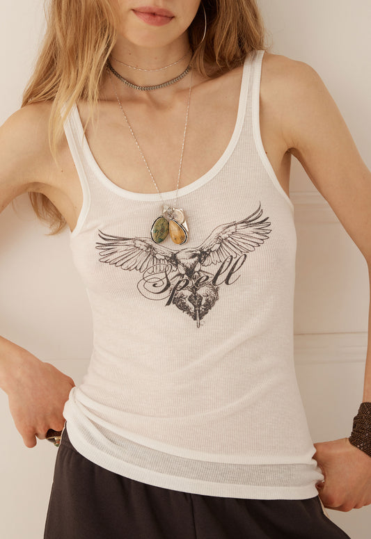 Spell - Eagle & Locket Singlet - Antique White