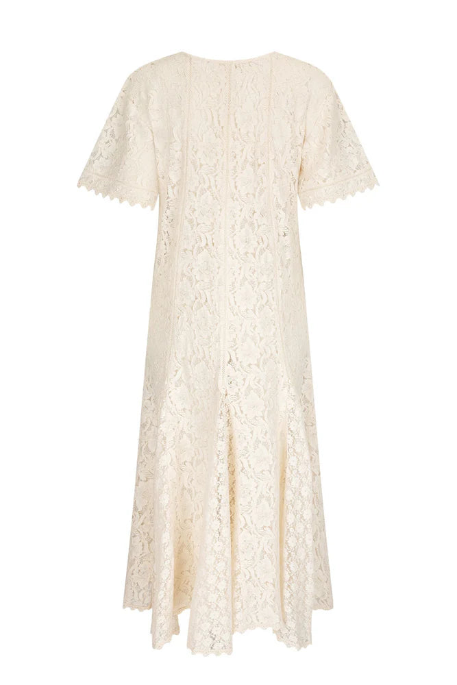 Spell - Lux Lisbon Lace Handkerchief Dress - Vintage Cream