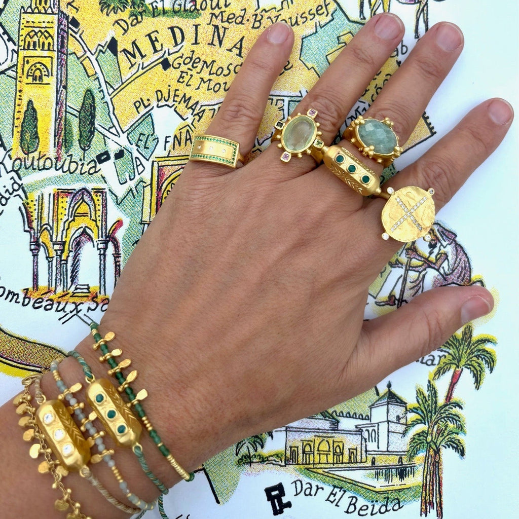 Rubyteva Design - Prehnite Rambagh Ring