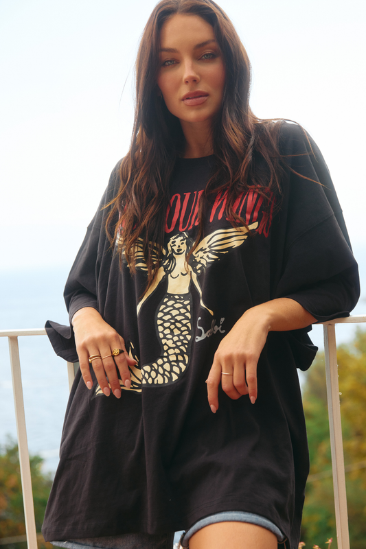 Sabbi - The Very Oversized - Find Your Wings Tee - Black
