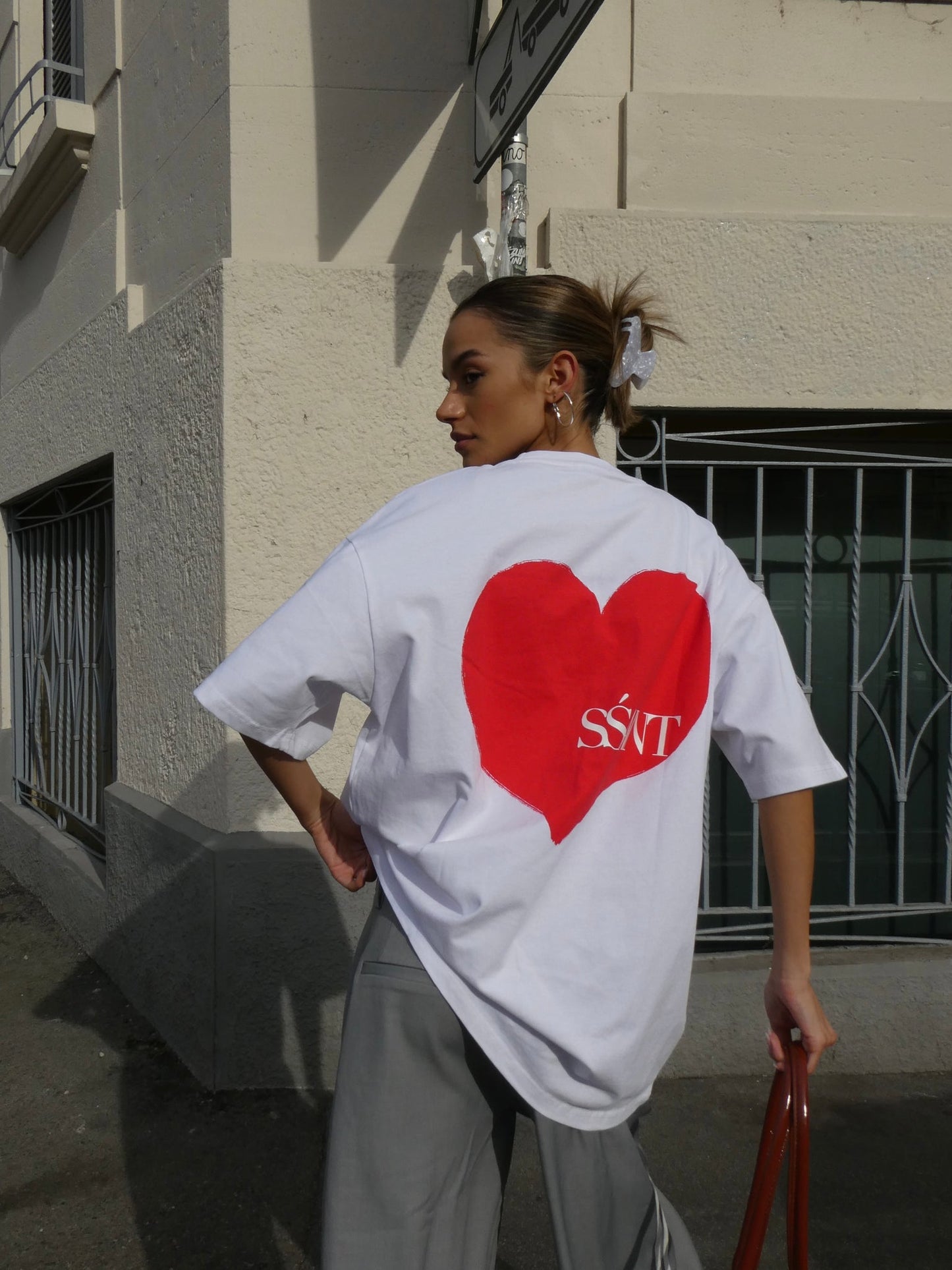SSAINT Apparel - Heart Tee - Red on White