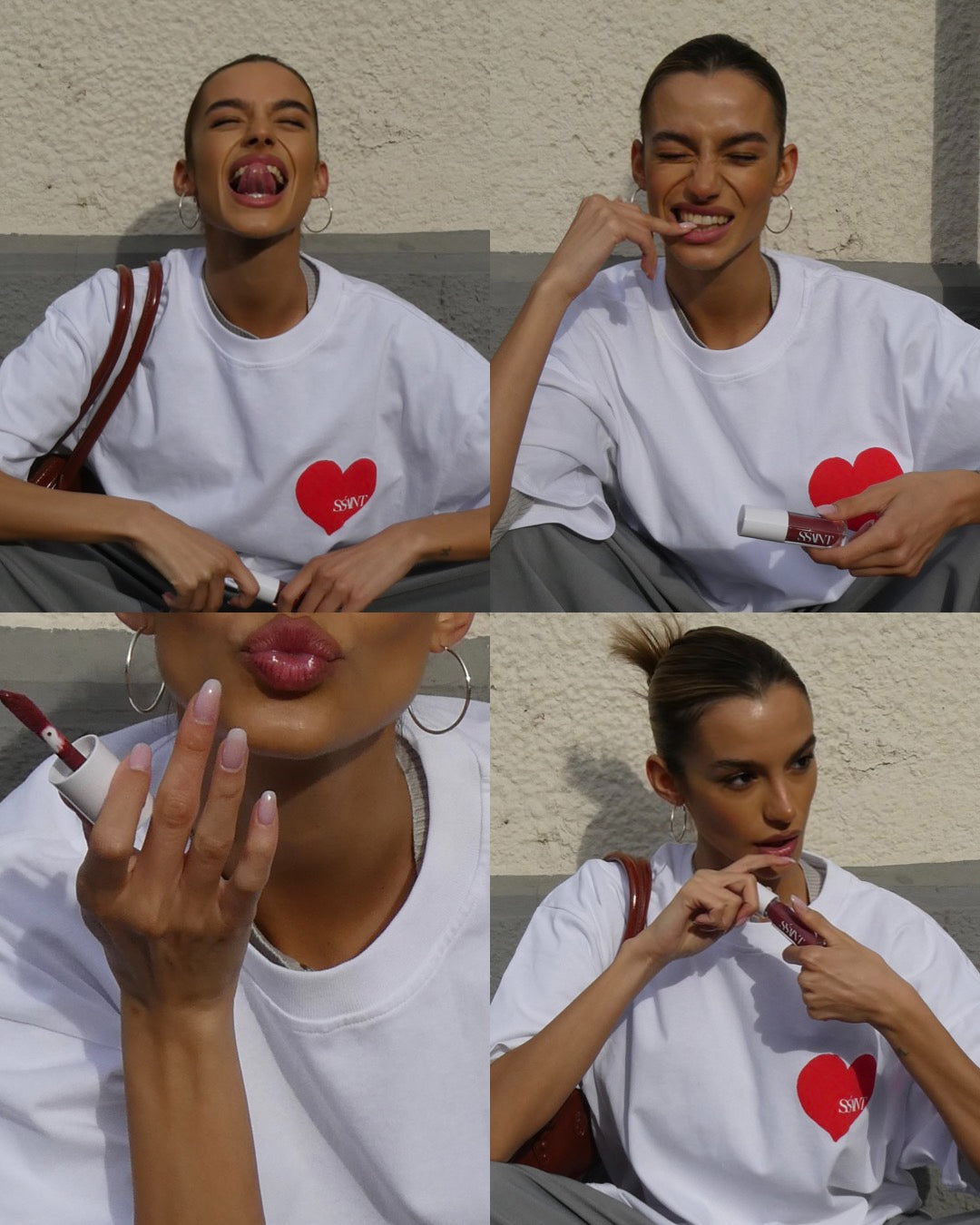 SSAINT Apparel - Heart Tee - Red on White