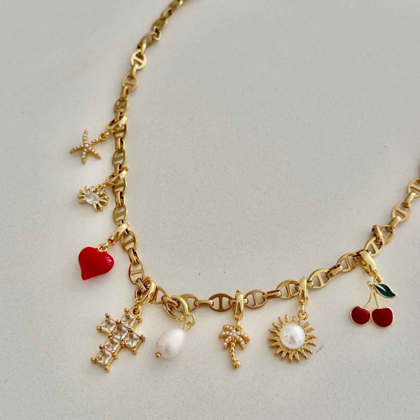 Sun Soul - Faith Love & Palm Trees Charm Necklace