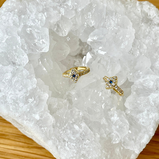 Sun Soul - Evil Eye Huggie Earrings