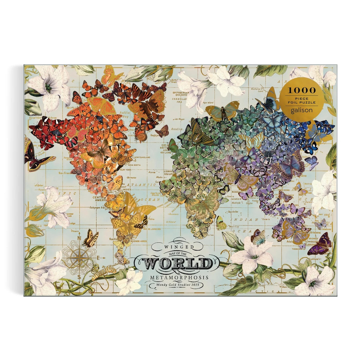 Galison - Wendy Gold Winged Metamorphosis - 1000pc Foil Puzzle