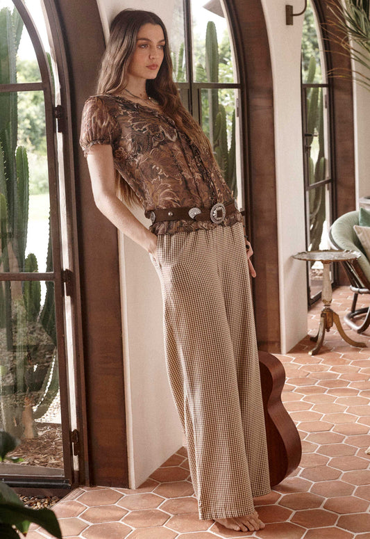 Spell - Garden Gate Beach Pant - Gingham