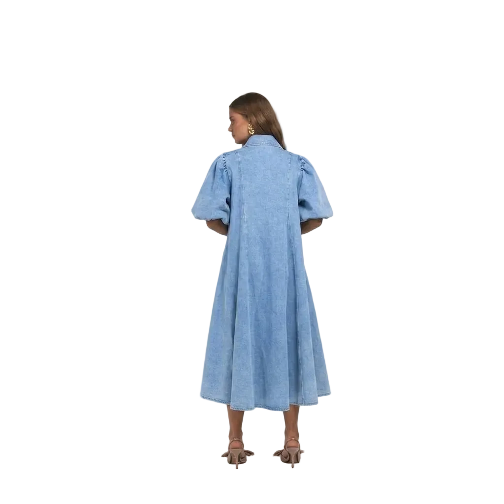La Boheme Girls - Peyton Midi Dress - Denim Blue