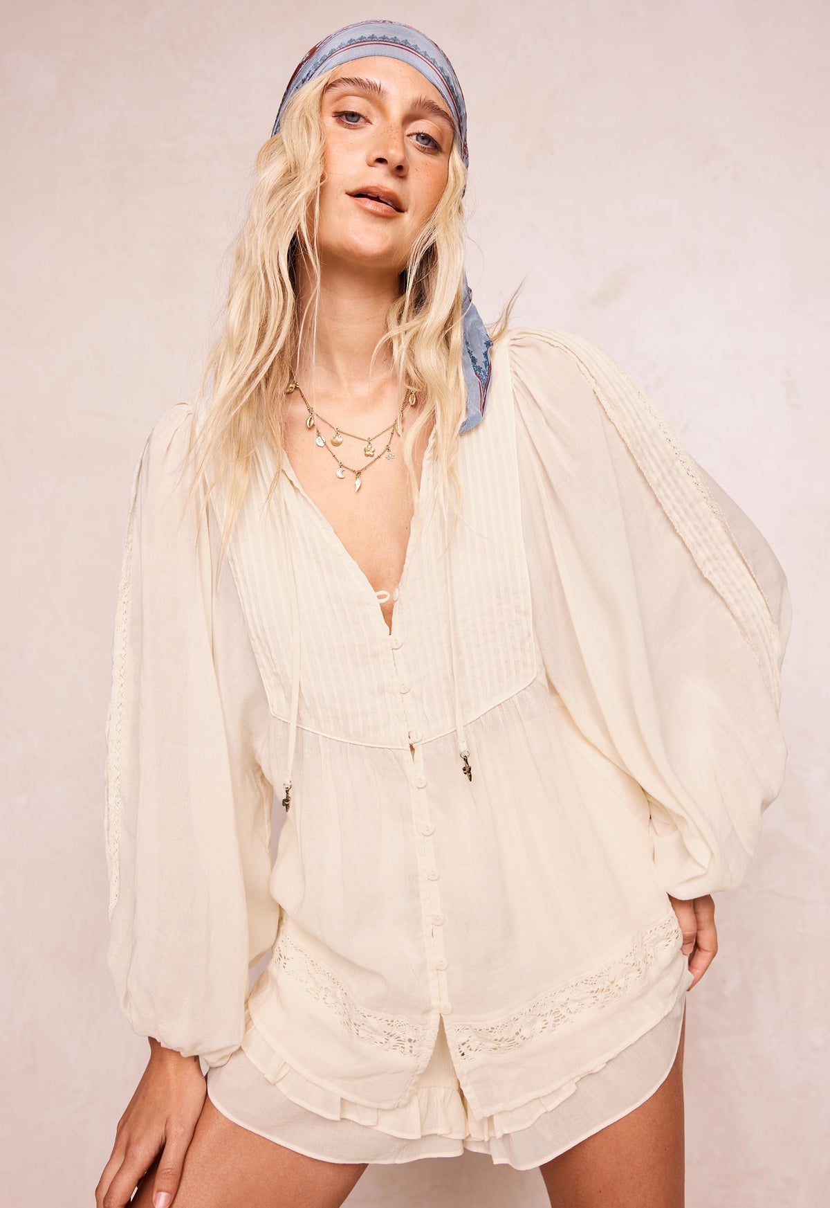 Spell - Ines Boho Blouse - Light Sand