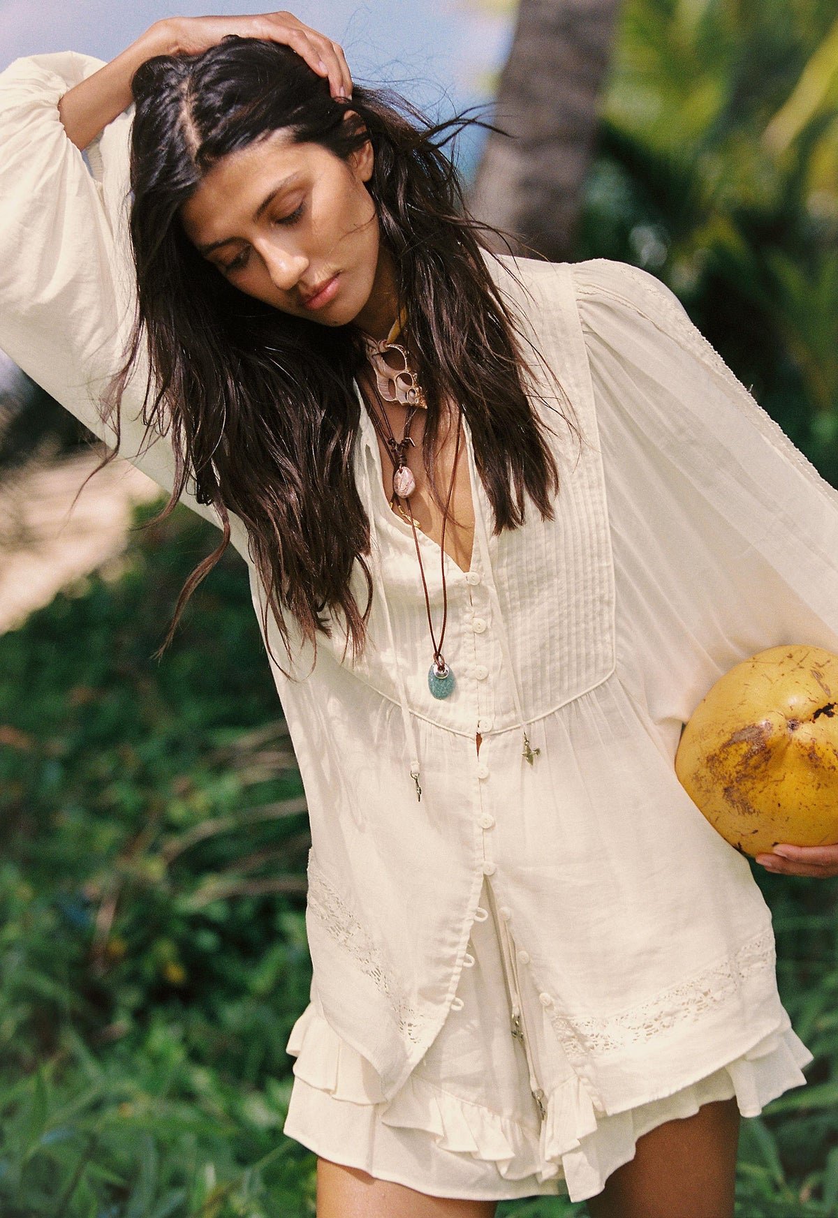 Spell - Ines Boho Blouse - Light Sand