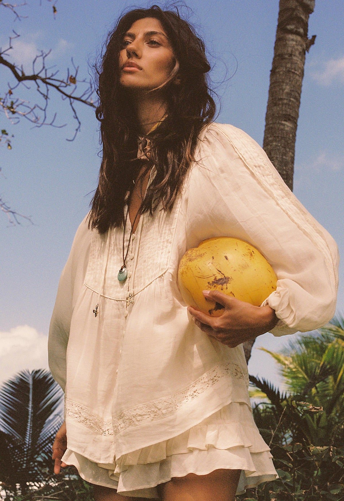 Spell - Ines Boho Blouse - Light Sand