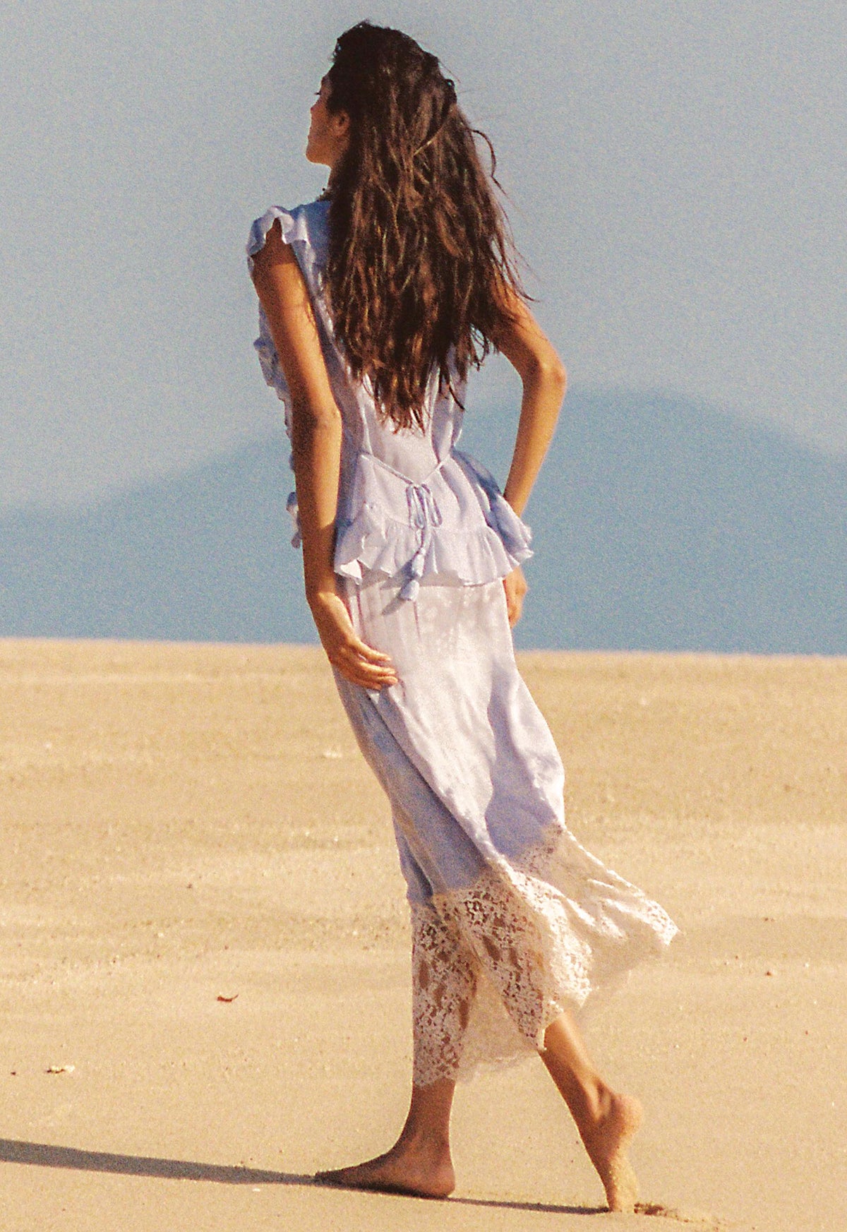 Spell - Viola Lace Trim Midi Skirt - Lagoon
