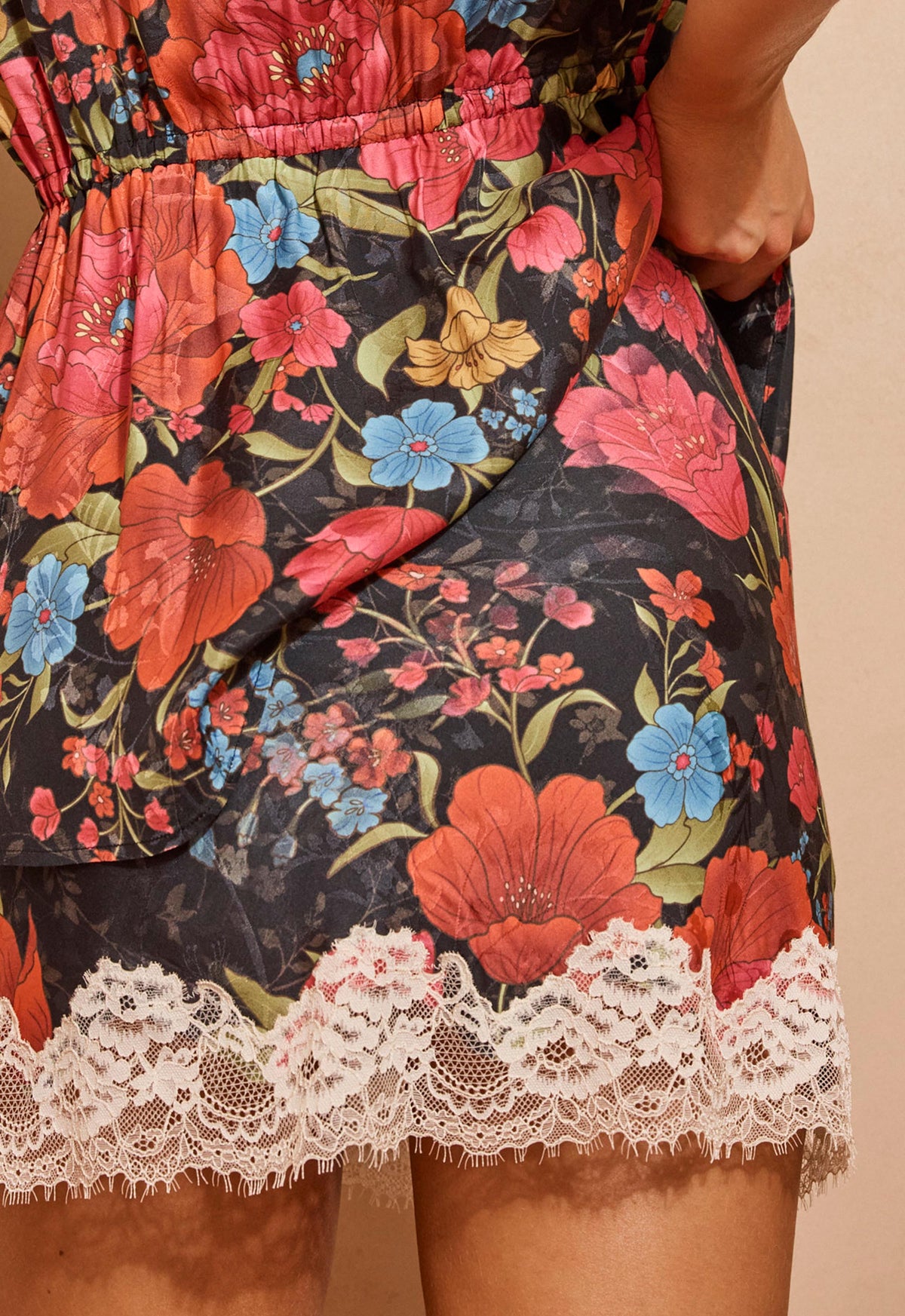 Spell - Isola Lace Mini Skirt - Midnight Bloom