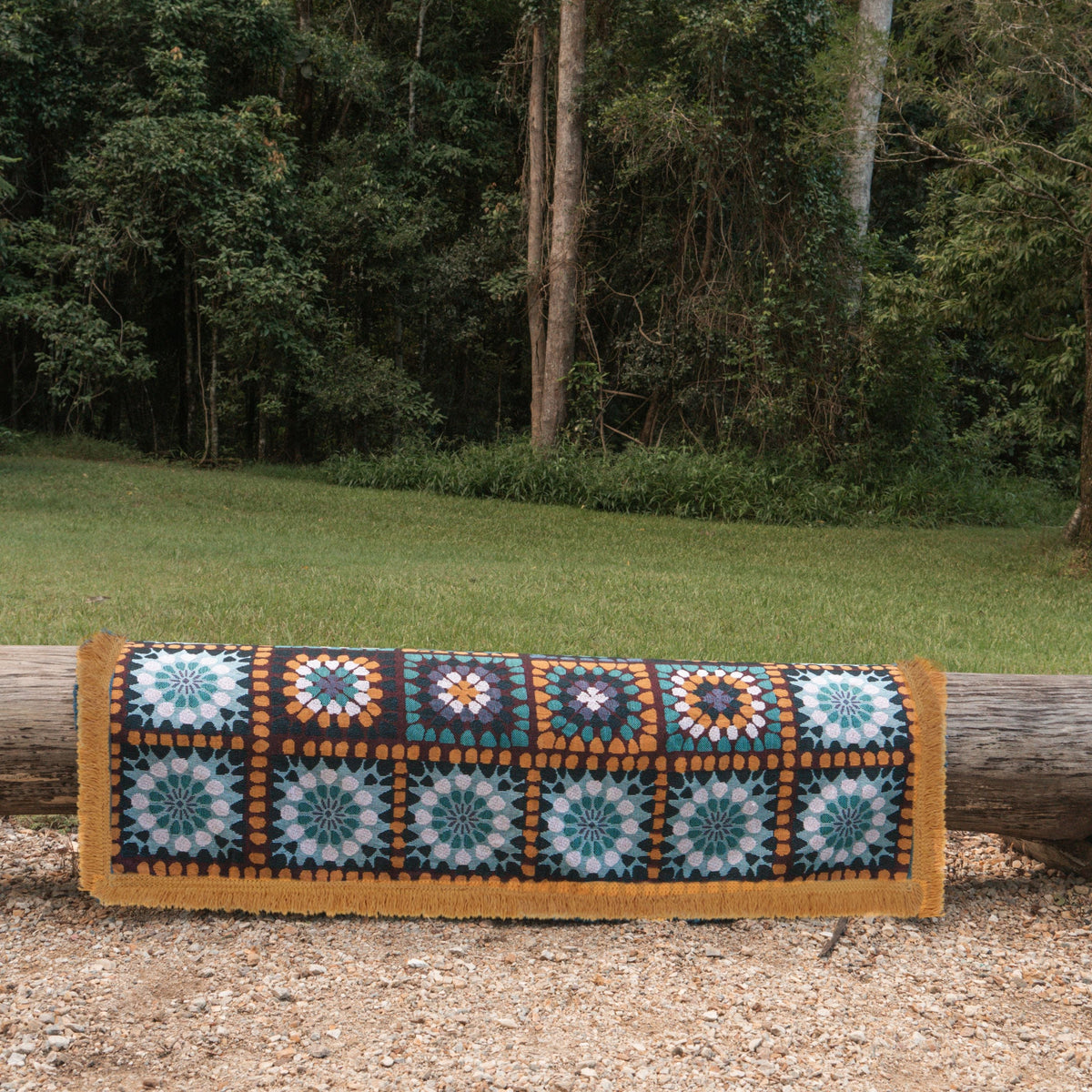 Wandering Folk - Granny Square Throw - Kingfisher