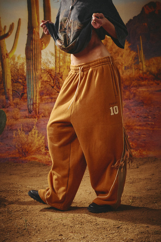 Sabbi - THE HAPPY CHAP WIDE LEG SWEAT PANTS - Brown