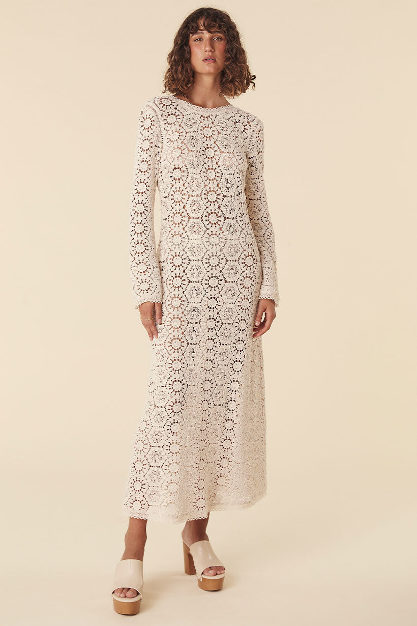 Spell - Helena Crochet Lace Gown - Cream