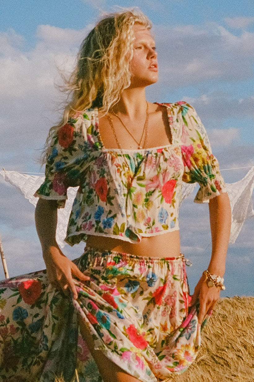 Spell - Valley Of The Dolls Short Sleeve Blouse - Opal