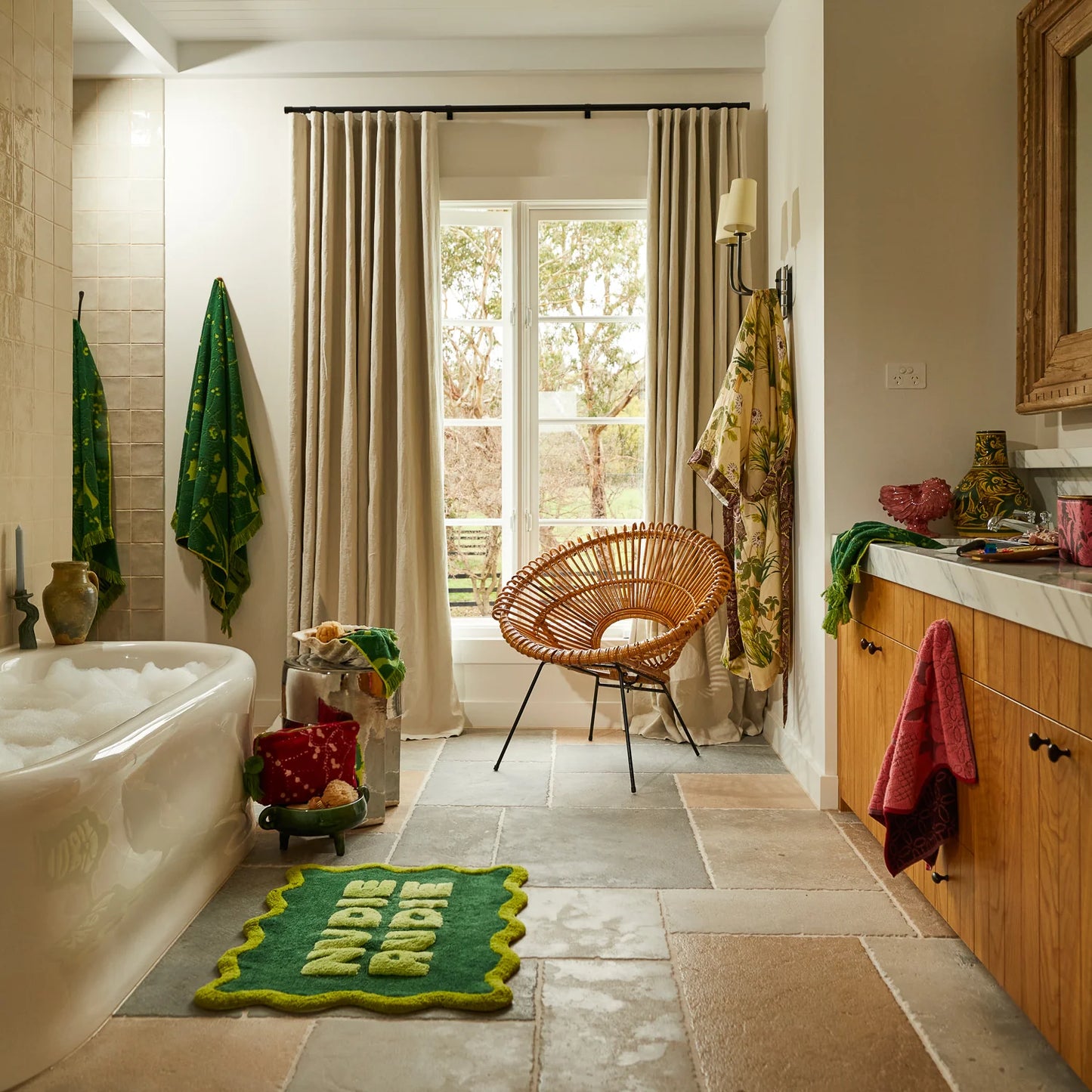 Sage X Clare - Amalie Nudie Bath Mat - Kelp