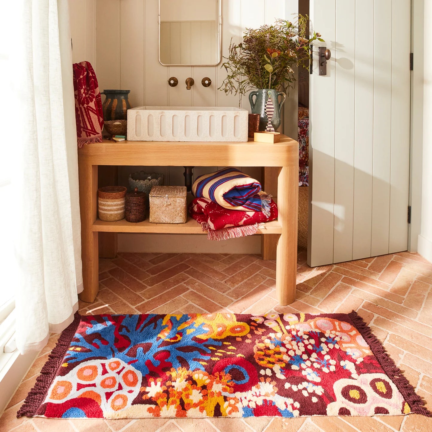 Sage X Clare - Cora Bath Runner - Garnet