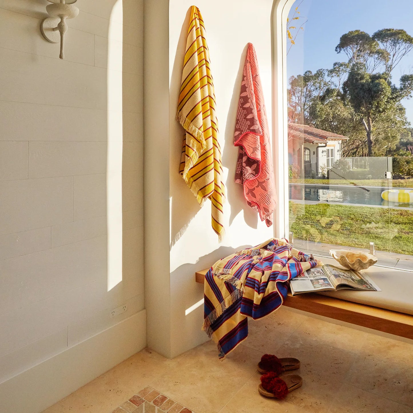 Sage X Clare - Esme Bath Sheet - Hibiscus