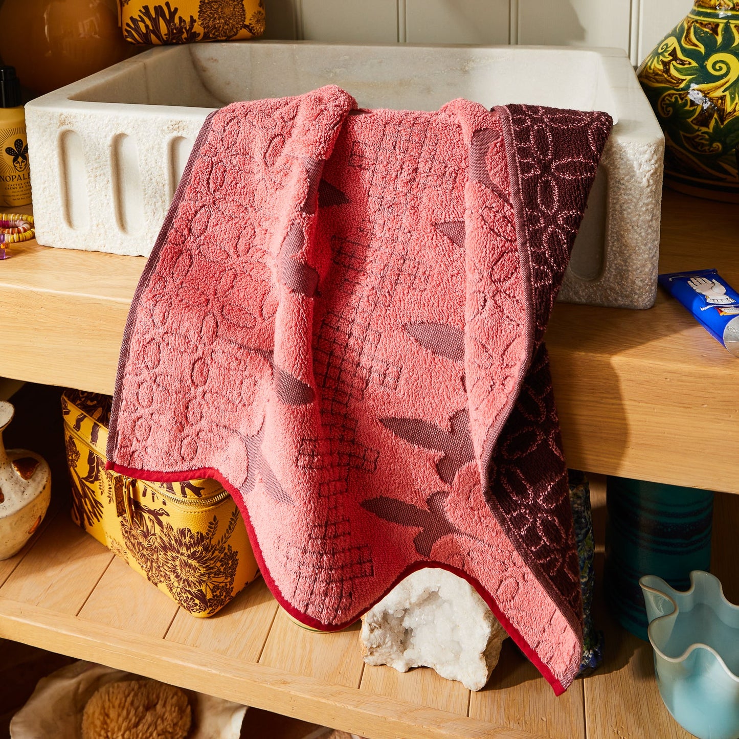 Sage X Clare - Esme Hand Towel - Hibiscus