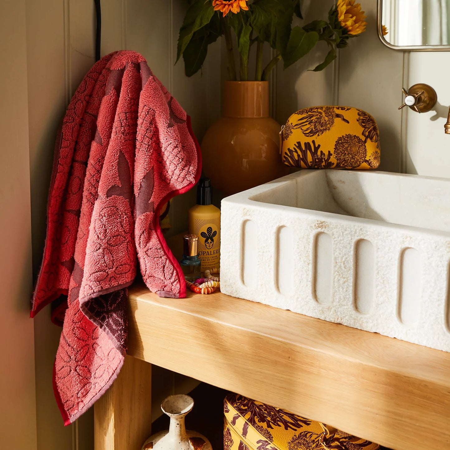 Sage X Clare - Esme Hand Towel - Hibiscus