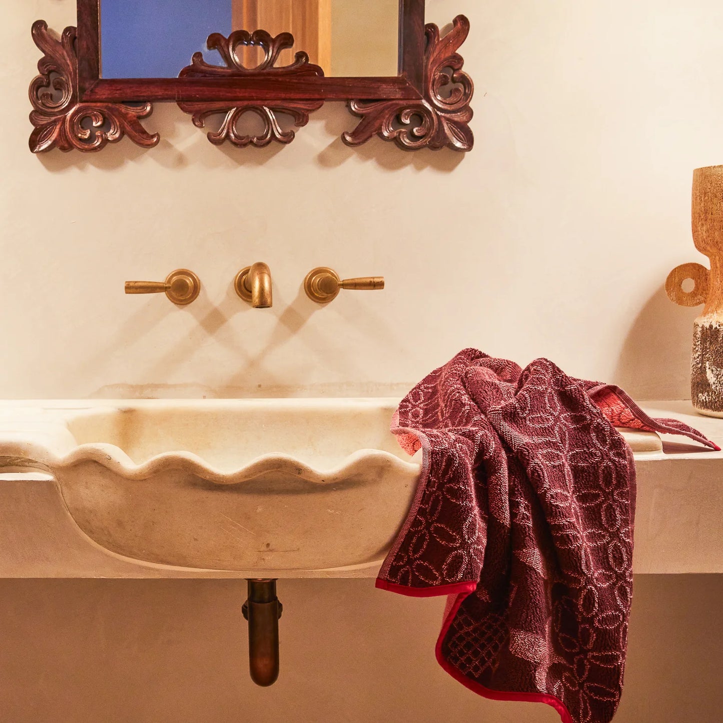 Sage X Clare - Esme Hand Towel - Hibiscus