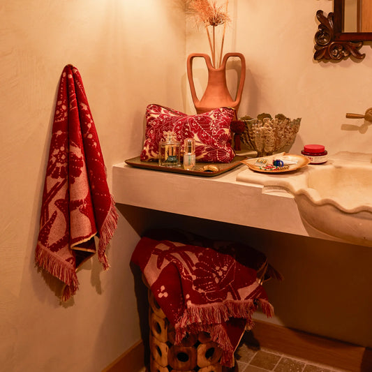 Sage X Clare - Lucia Hand Towel - Crimson