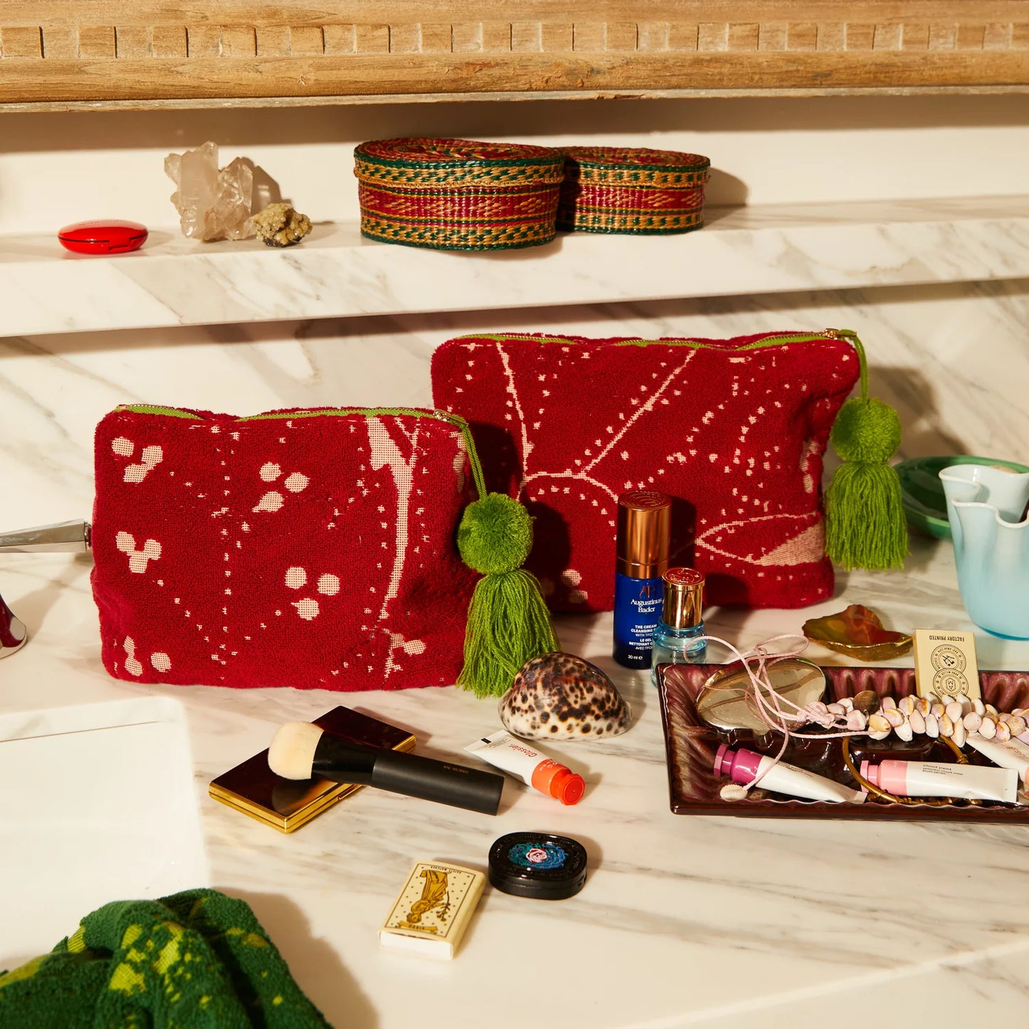 Sage X Clare - Lucia Terry Pouch - Crimson