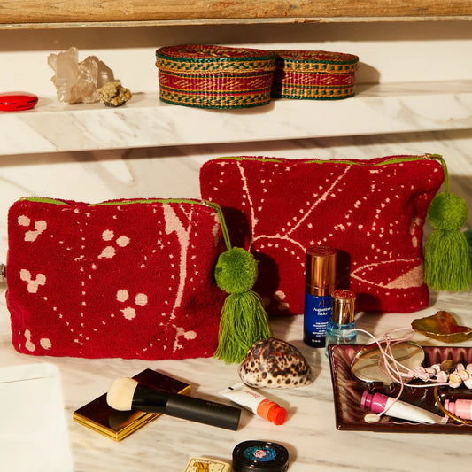 Sage X Clare - Lucia Terry Pouch - Crimson