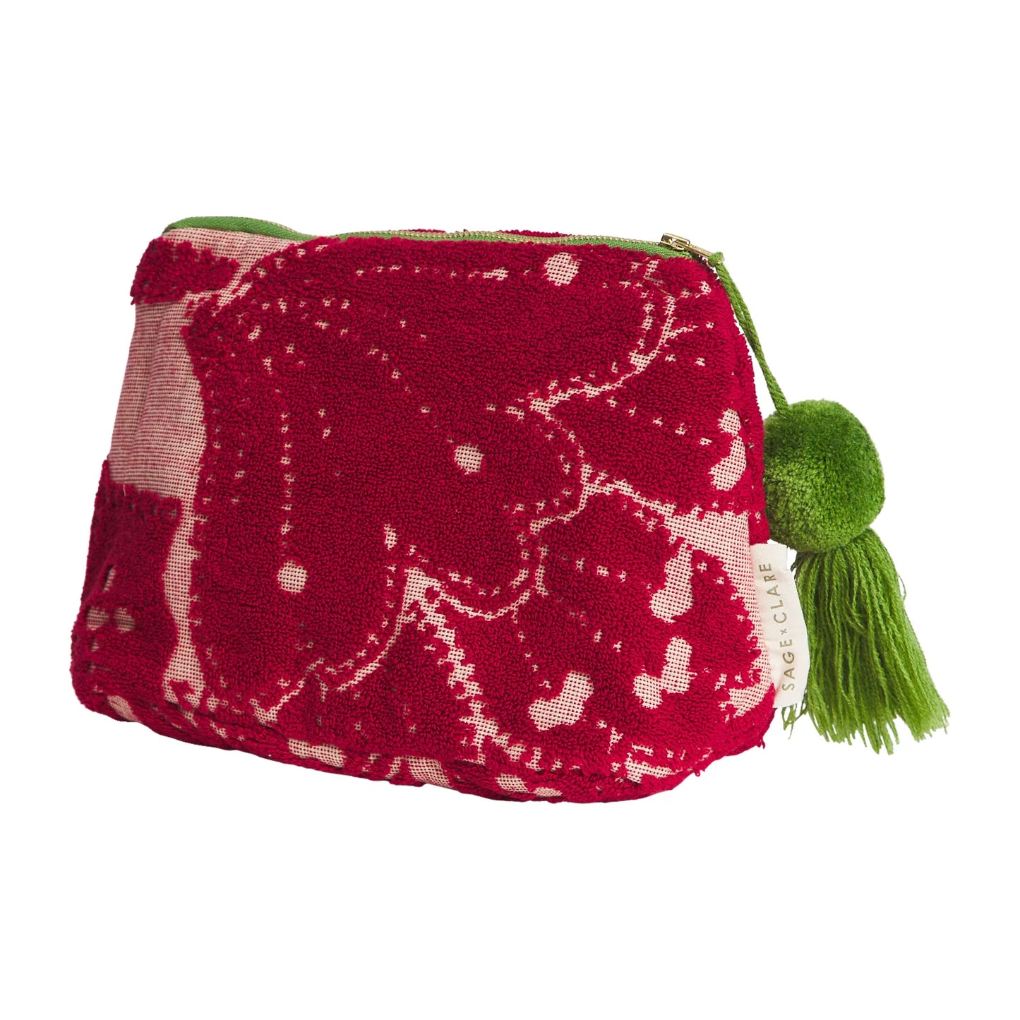Sage X Clare - Lucia Terry Pouch - Crimson