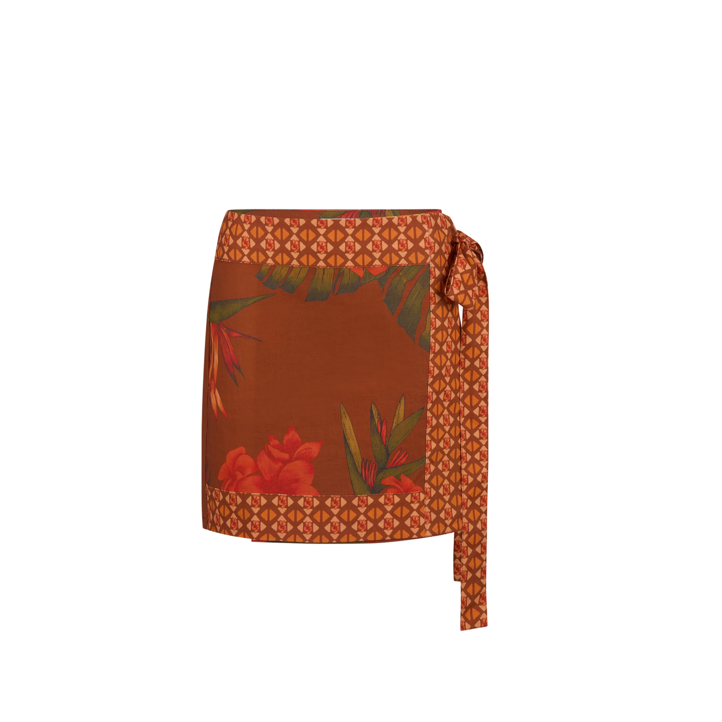 Wandering Folk - Cuban Tropical Wrap Skirt - Coffee