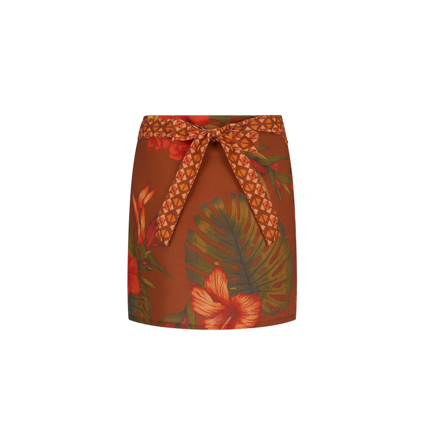 Wandering Folk - Cuban Tropical Wrap Skirt - Coffee